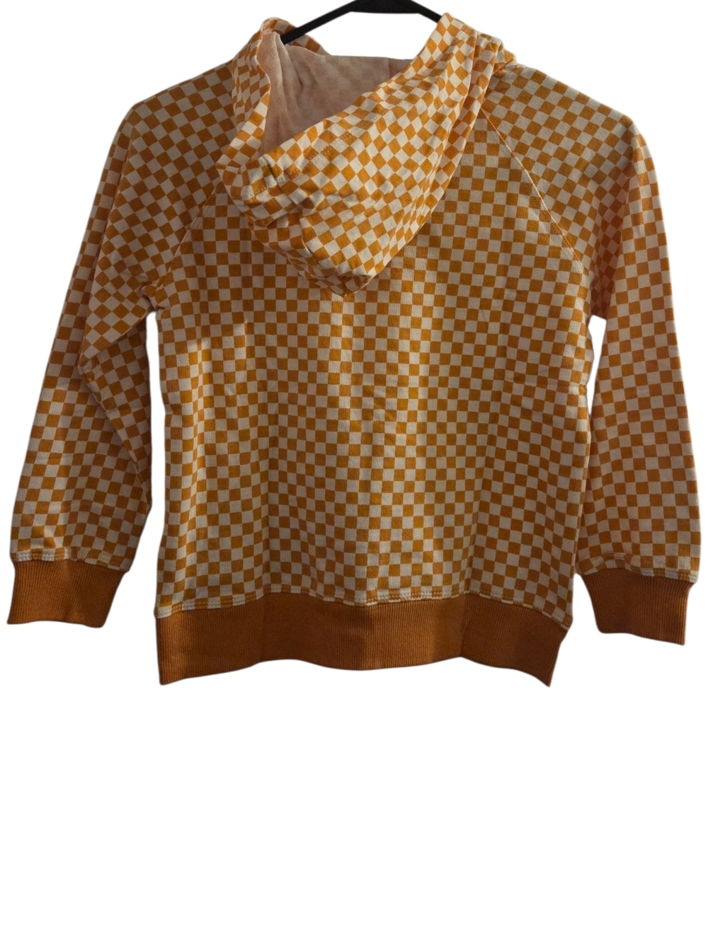 Checkerboard Hooded Sweater - Yellow & White